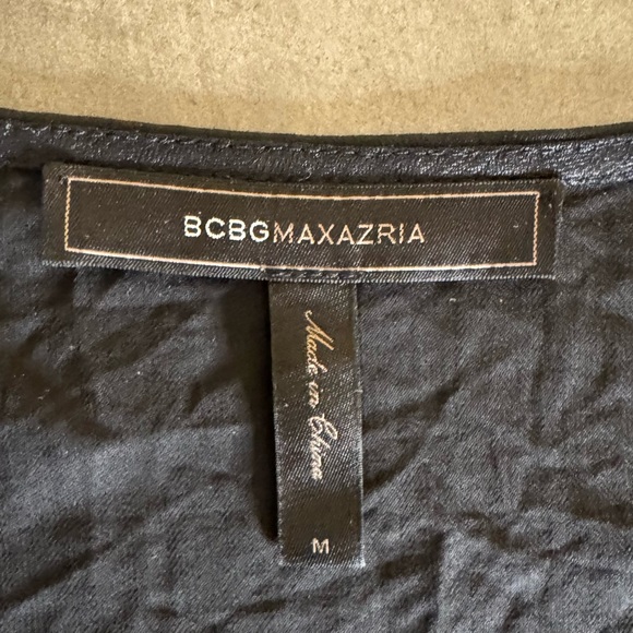 BCBGMAXAZRIA Black Draped High-Low Top - Picture 2 of 6